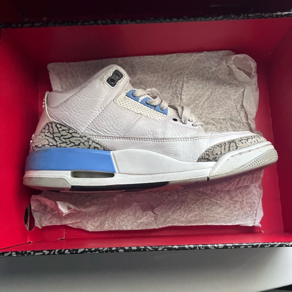 Jordan White and Blue Athletic Shoes